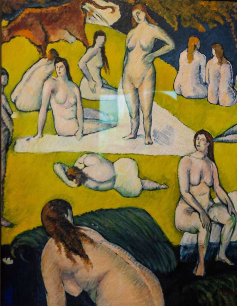 붉은 소와 목욕하는 여인들-베르나르